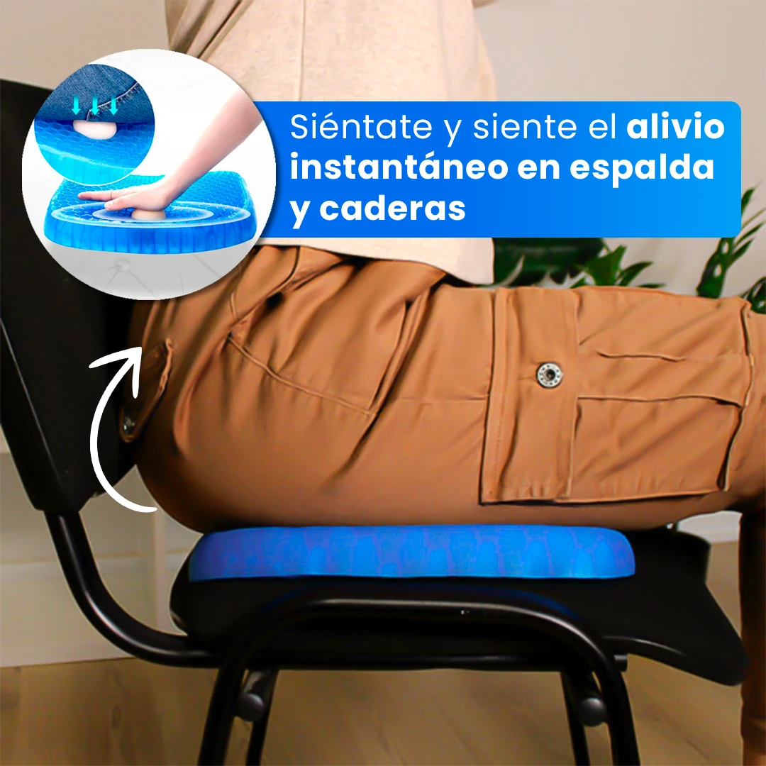 Cojín Ortopédico de Gel SitWell – Mejora la Postura y Garantiza Comodidad en la Oficina o el Coche