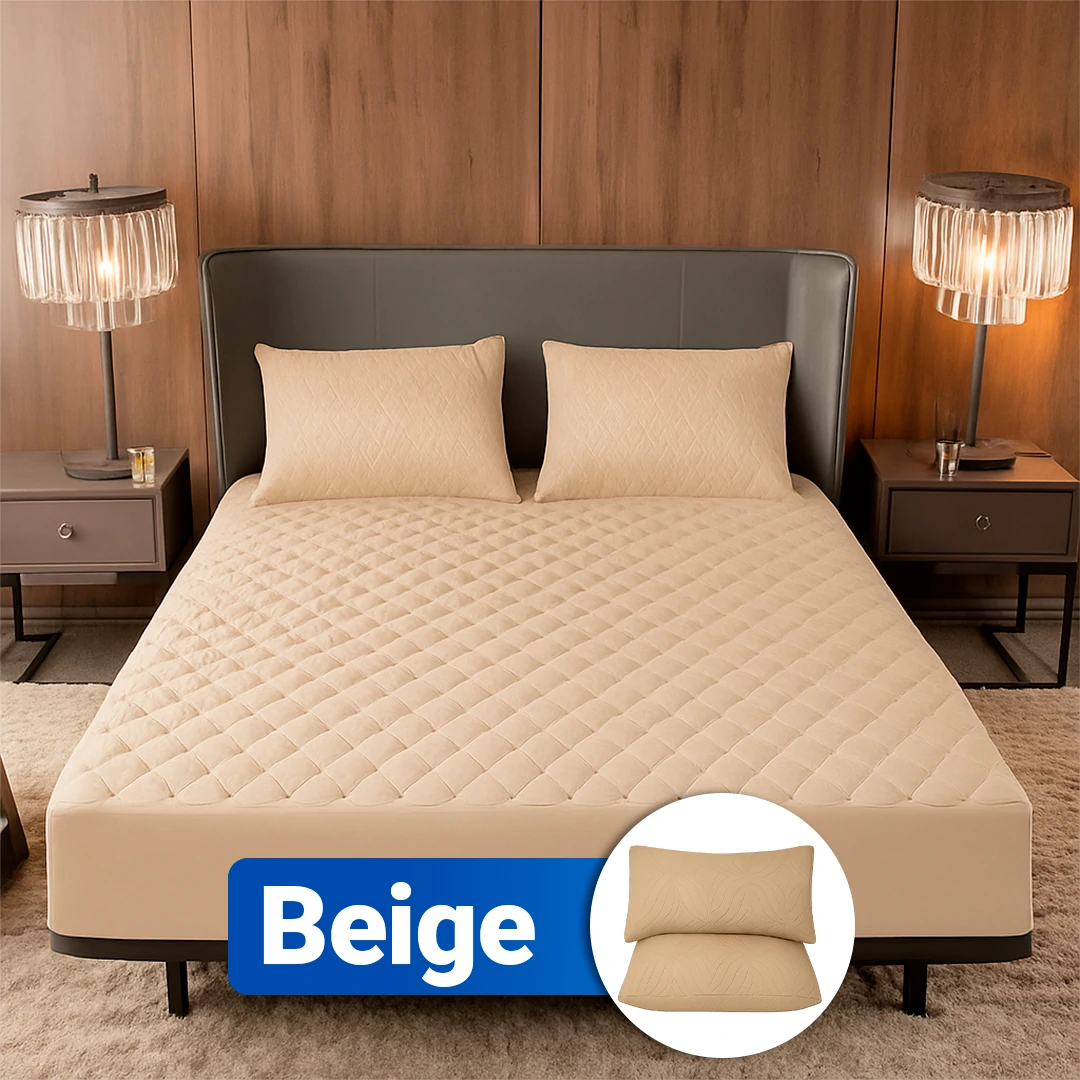 Protector de Colchón SoftRest Acolchado Antifluido + 2 Fundas de Almohada | Se Ajusta Hasta 40cm