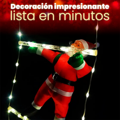 Escalera Navideña Iluminada de 2m con Papá Noel Escalando – MerryStep
