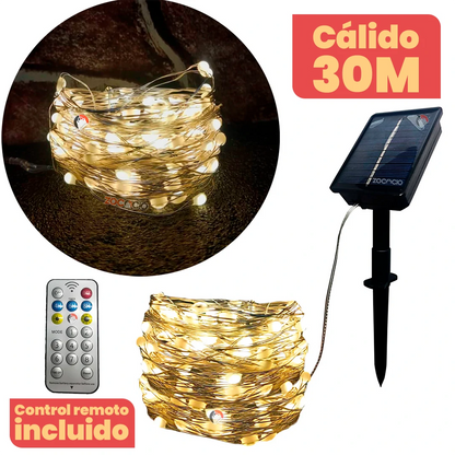 Guirnalda Solar Navideña SantaGlow – Flexible, Sin Cables, y con 8 Modos de Brillo