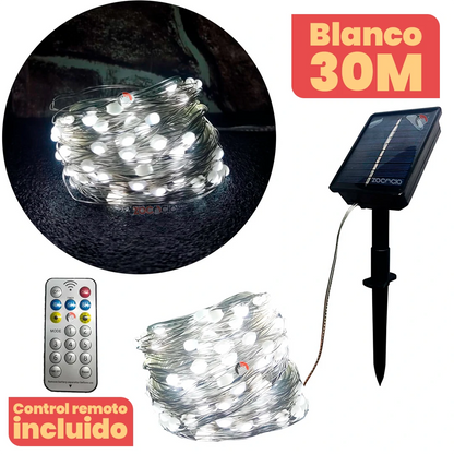 Guirnalda Solar Navideña SantaGlow – Flexible, Sin Cables, y con 8 Modos de Brillo