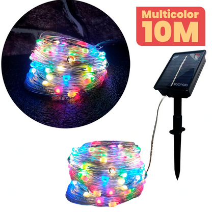 Guirnalda Solar Navideña SantaGlow – Flexible, Sin Cables, y con 8 Modos de Brillo