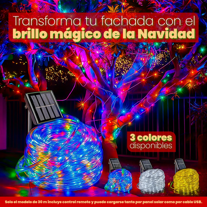 Guirnalda Solar Navideña SantaGlow – Flexible, Sin Cables, y con 8 Modos de Brillo
