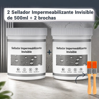 Kit 2 Selladores Impermeables de 500ml + 2 Brochas de Aplicación